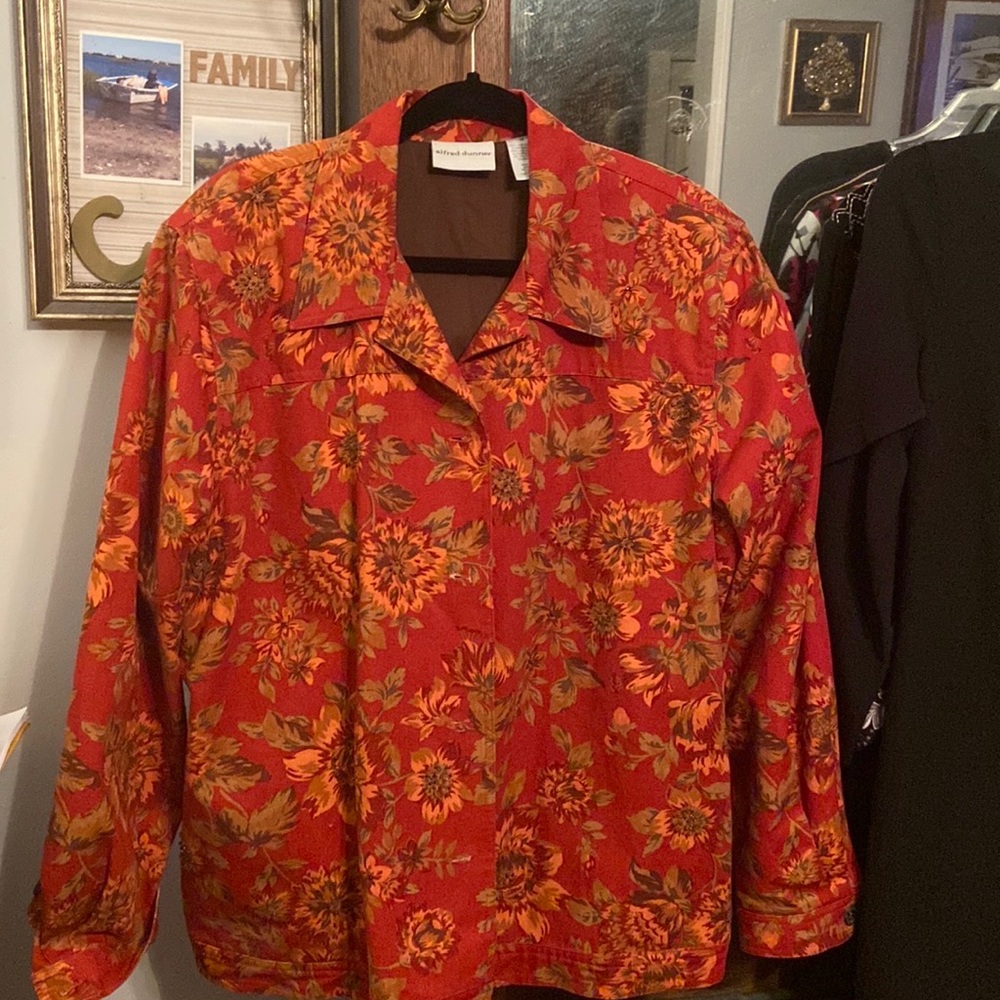 Alfred Dunner Vintage Floral Print Size 18 Jacket. Fall Colors